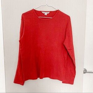 Pendleton Red Long Sleeve Top Crew Neck Casual Basic Vintage Classic Medium Knit